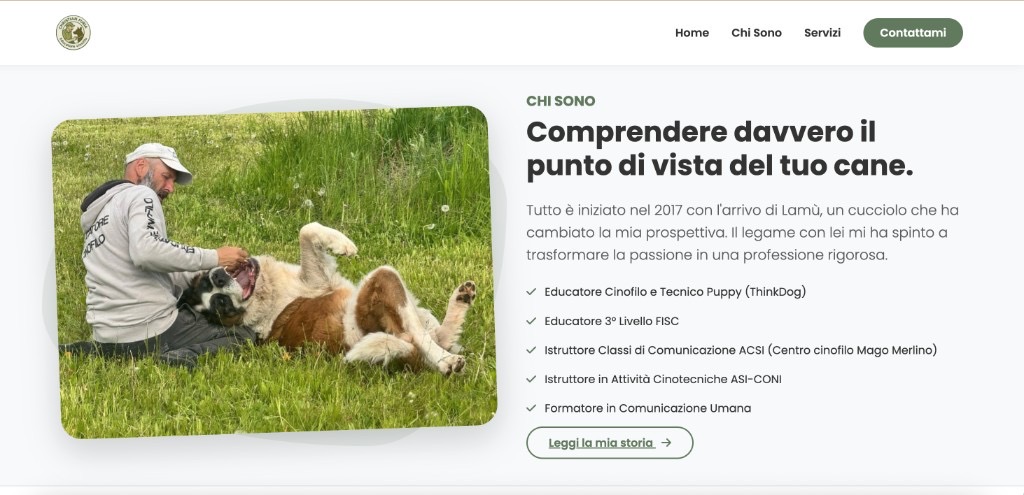 Screenshot del sito Christian Furia / Cani Maestri ODV